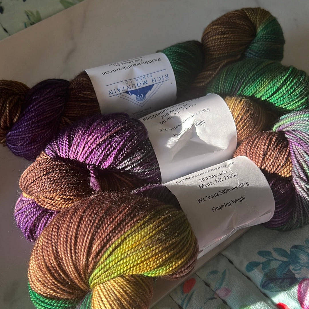 Rich Mountain Fiber Co Hand Dyed HT Fingering