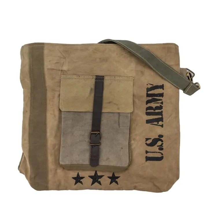 Vintage Addiction Recycled Military Tent Bag