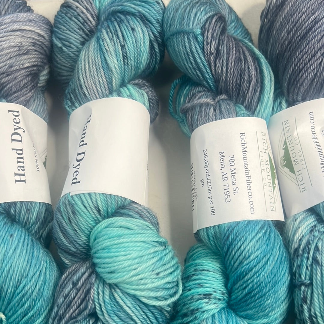 Rich Mountain Fiber Co Hand Dyed DK 100% Polwarth