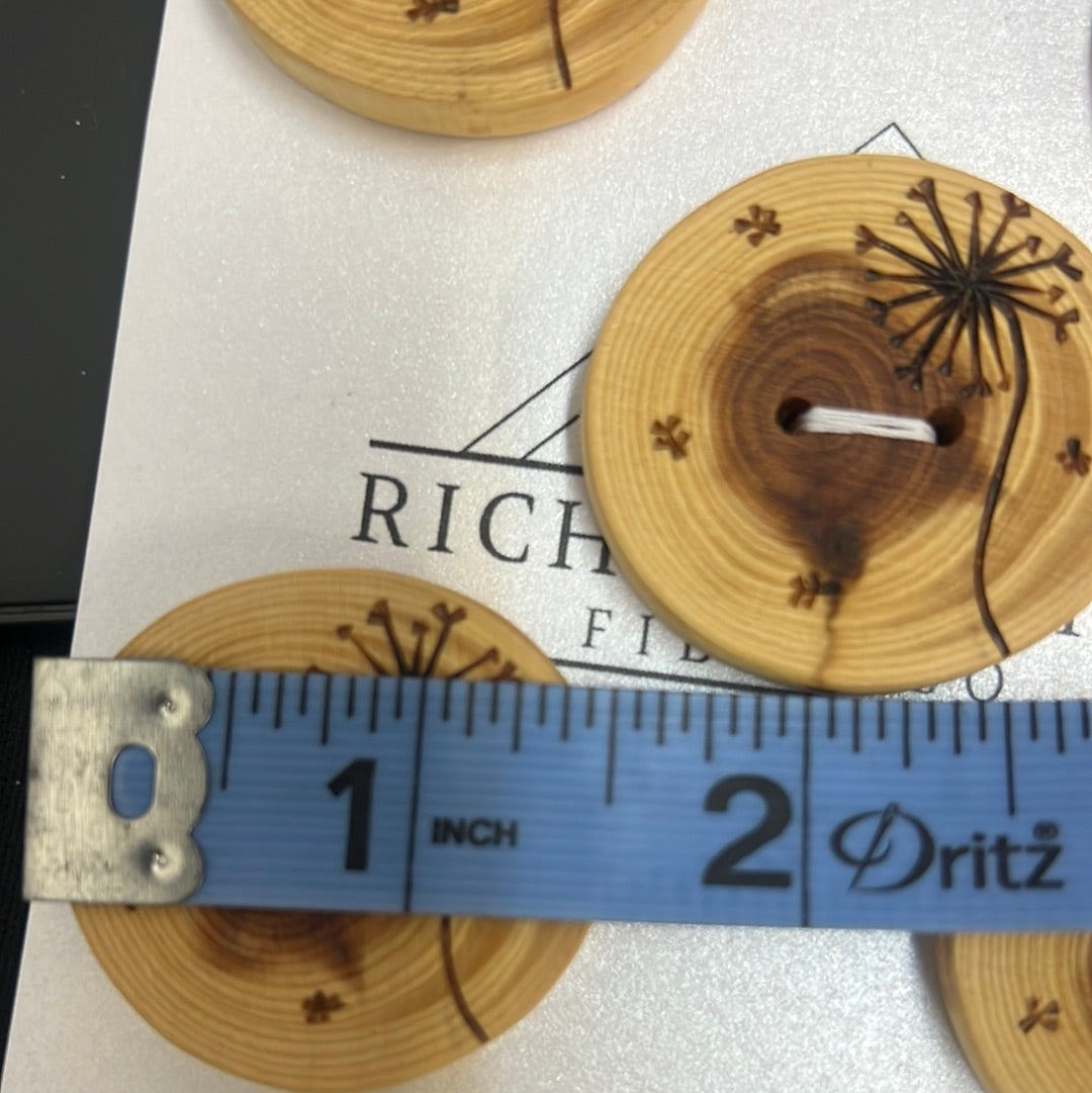 Dandelion Buttons Wood qty 5
