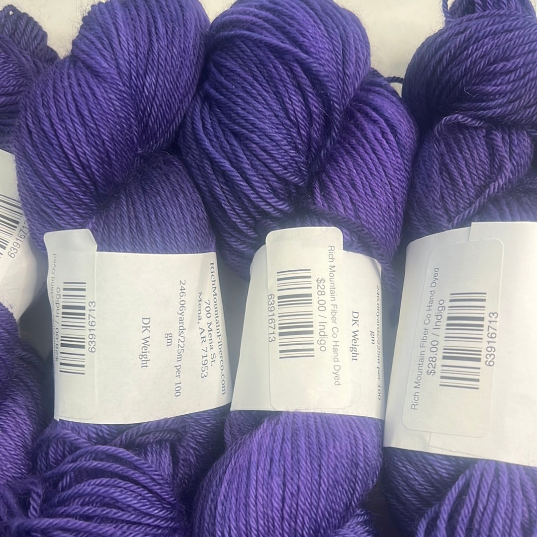 Rich Mountain Fiber Co Hand Dyed DK 100% Polwarth