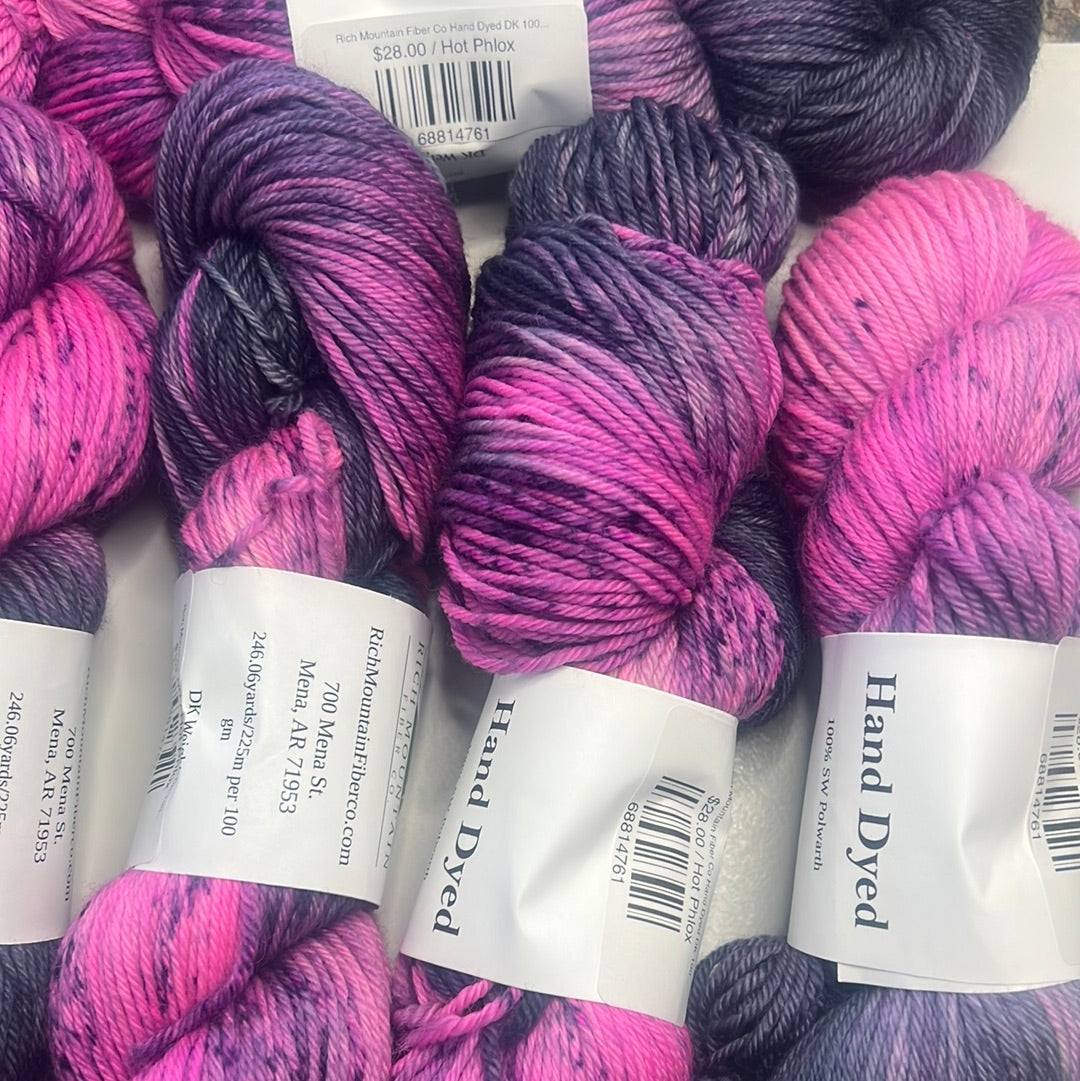 Rich Mountain Fiber Co Hand Dyed DK 100% Polwarth