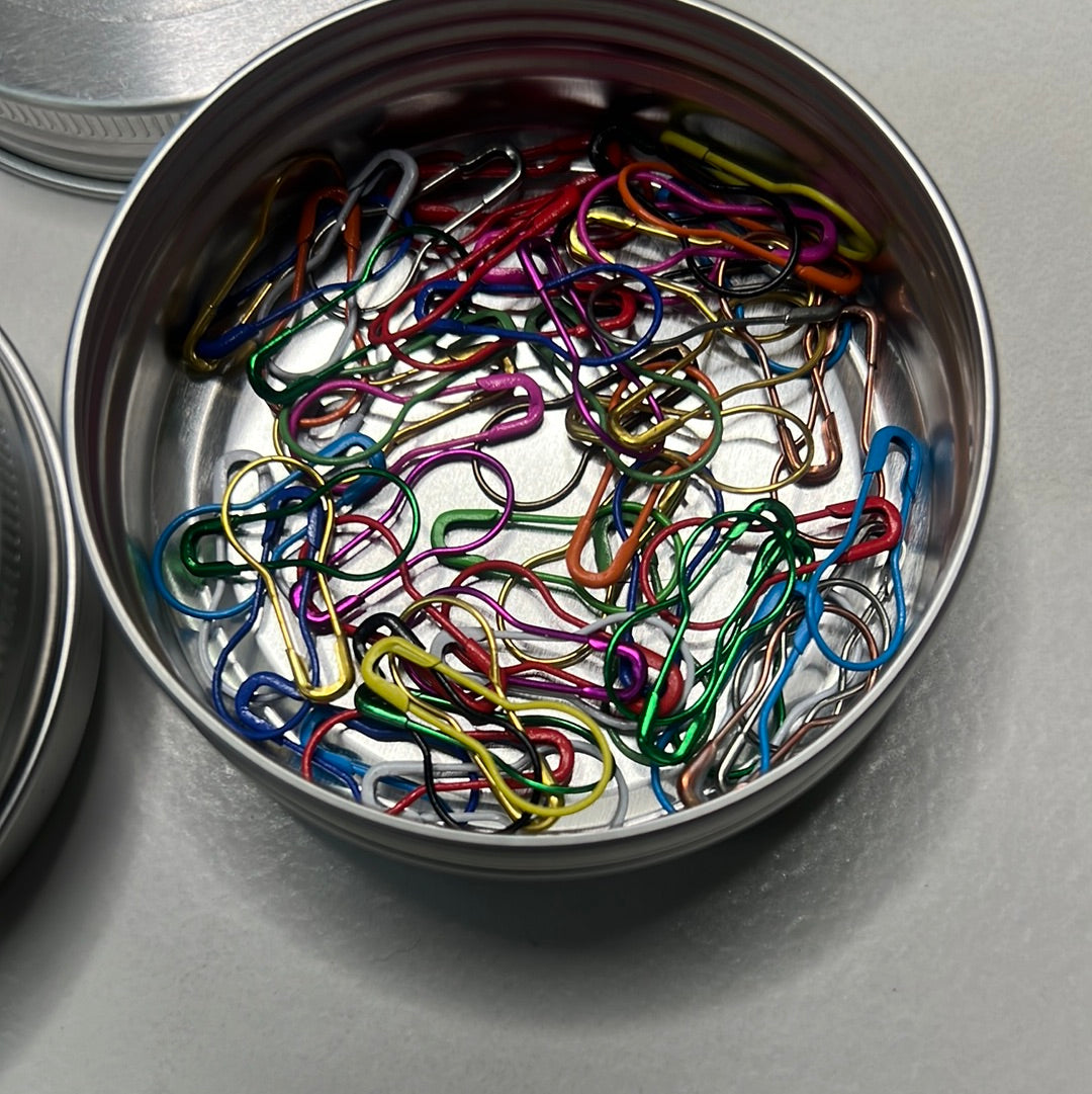 Light Bulb Stitch Markers in Tin