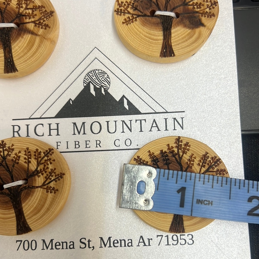 Tree Wooden Button qty 4