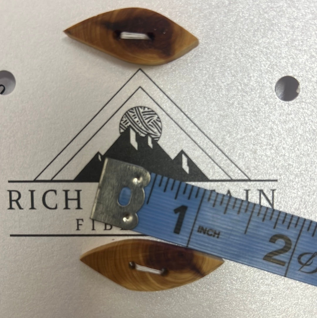 Wooden Eye Shaped Button qty 2