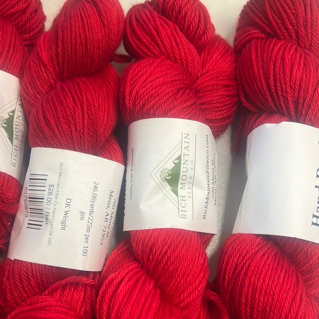 Rich Mountain Fiber Co Hand Dyed DK 100% Polwarth