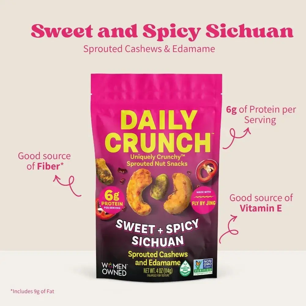 Daily Crunch Sweet & Spicy Sichuan Cashew | Resealable Snack