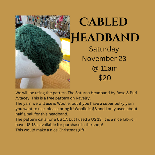 Cabled Headband Class