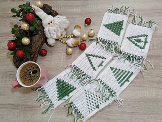 Christmas Mug Rug-Mosaic Crochet