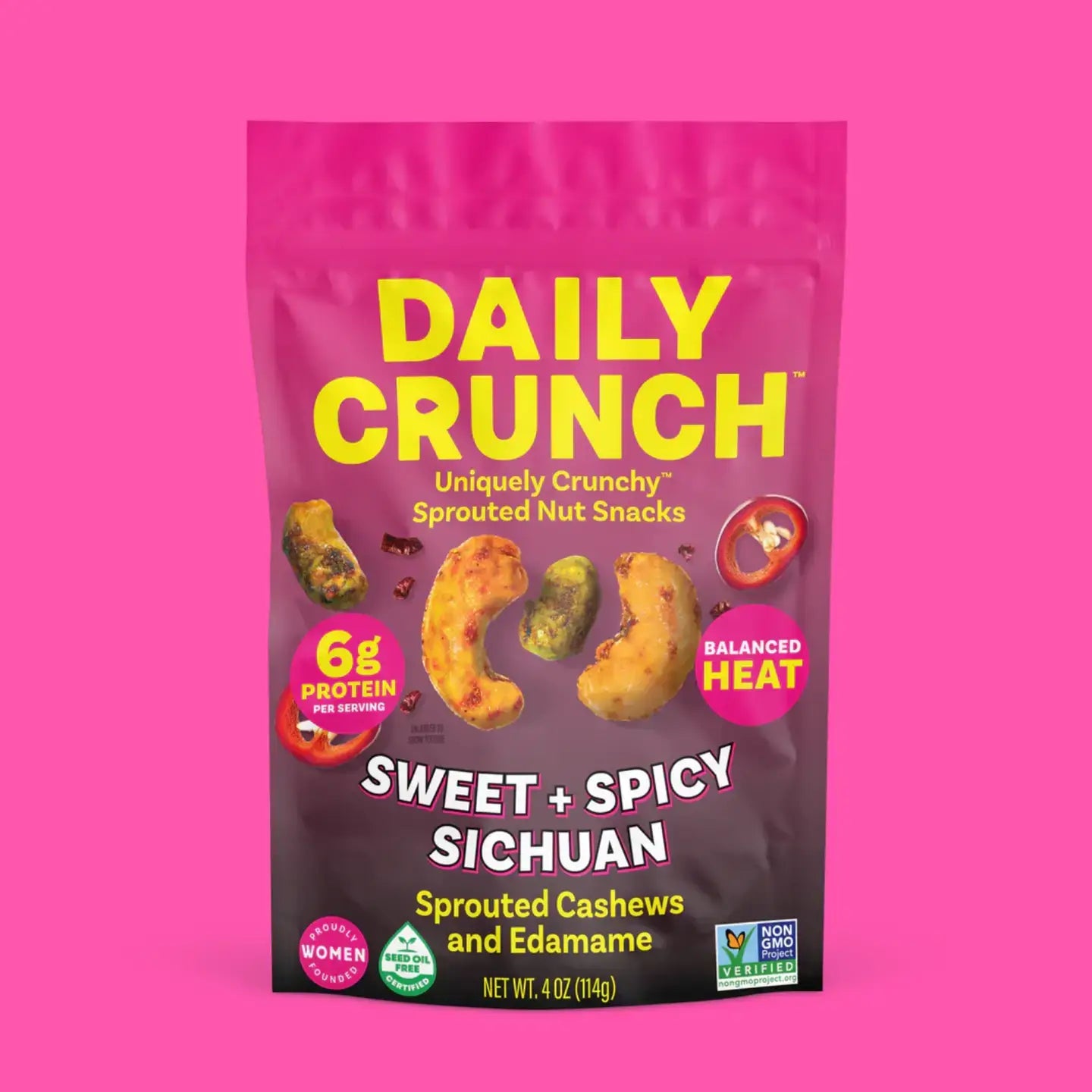 Daily Crunch Sweet & Spicy Sichuan Cashew | Resealable Snack