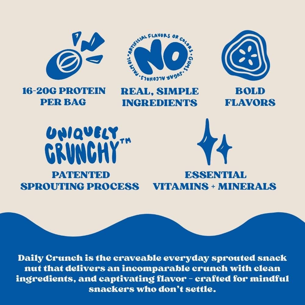 Daily Crunch Churro Sprouted Nuts | Single Serve Snack Bags