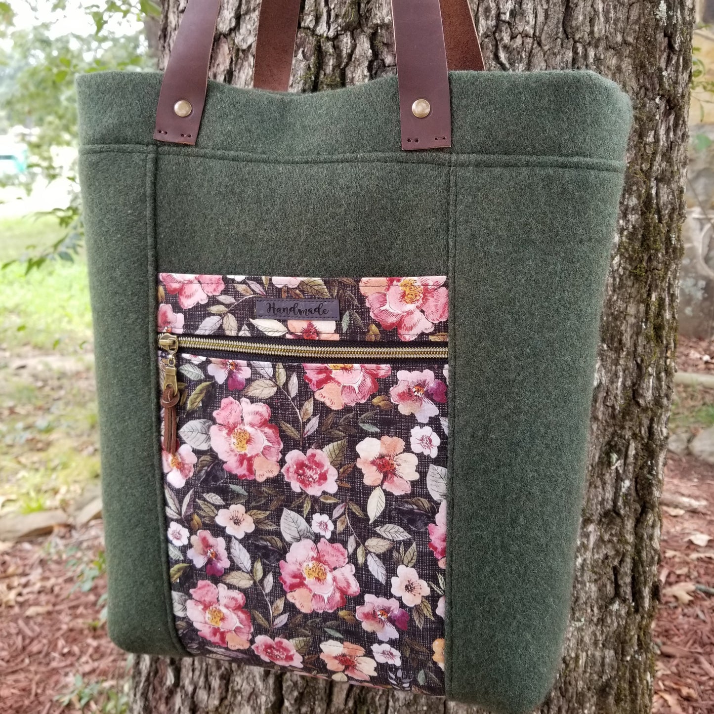 Project Bag- Deep Green/Floral